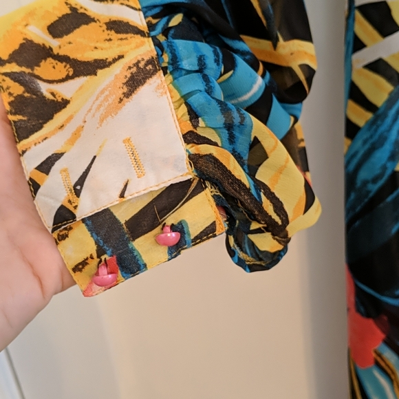 Tropical print sheer ankle length dress - Picture 4 of 4